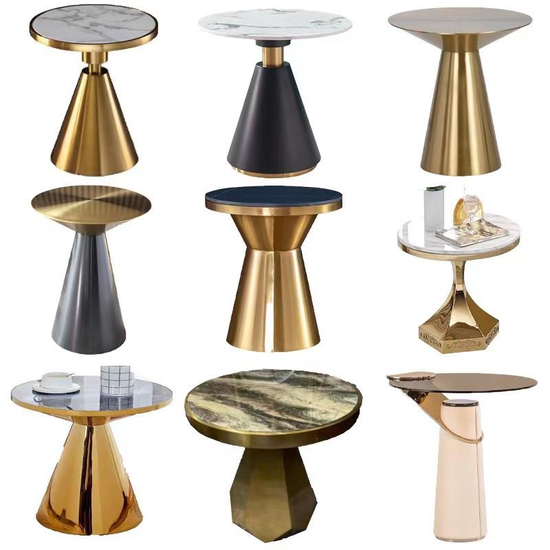 轻奢岩板边桌单脚沙发边几简约现代转角茶几北欧边角柜岩板角几