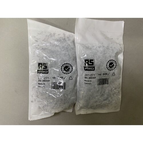 RS PRO 281-271沉头螺丝螺纹尺寸M5,16mm长钢制内六角孔每袋100个