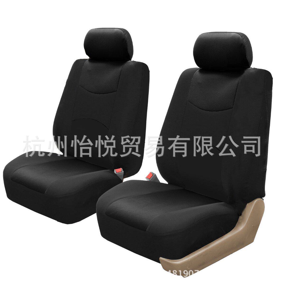 汽车椅套全黑纯色涤纶布套四季通用型带安全带洞口安全气囊