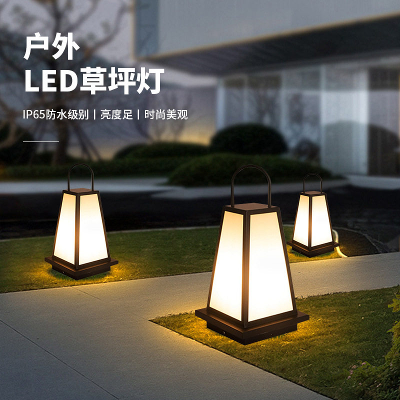 户外led不锈钢草坪灯园林景观灯花园别墅手提农庄家用中式庭院灯