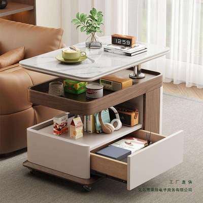 客厅阳台可移动旋转推车小角几茶几茶车茶水柜沙发边柜可升降边几
