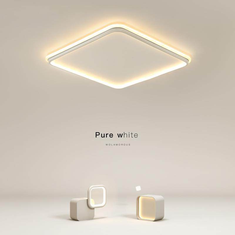 简约现代卧室灯超薄led吸顶灯客厅灯正方形房间餐厅书房中山灯具