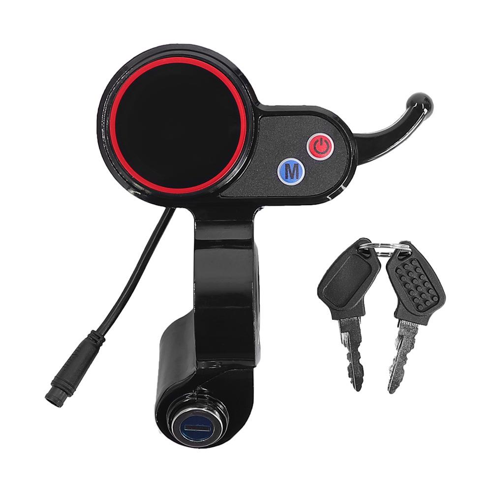 滑板车配件HitwayH5电动滑板车LCD显示屏带锁6芯仪表板配件