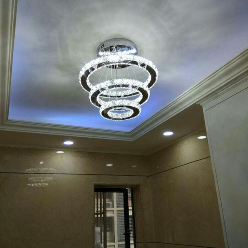 餐厅吊灯现代简约大气水晶客厅灯创意个性家用艺术卧室灯环形灯具