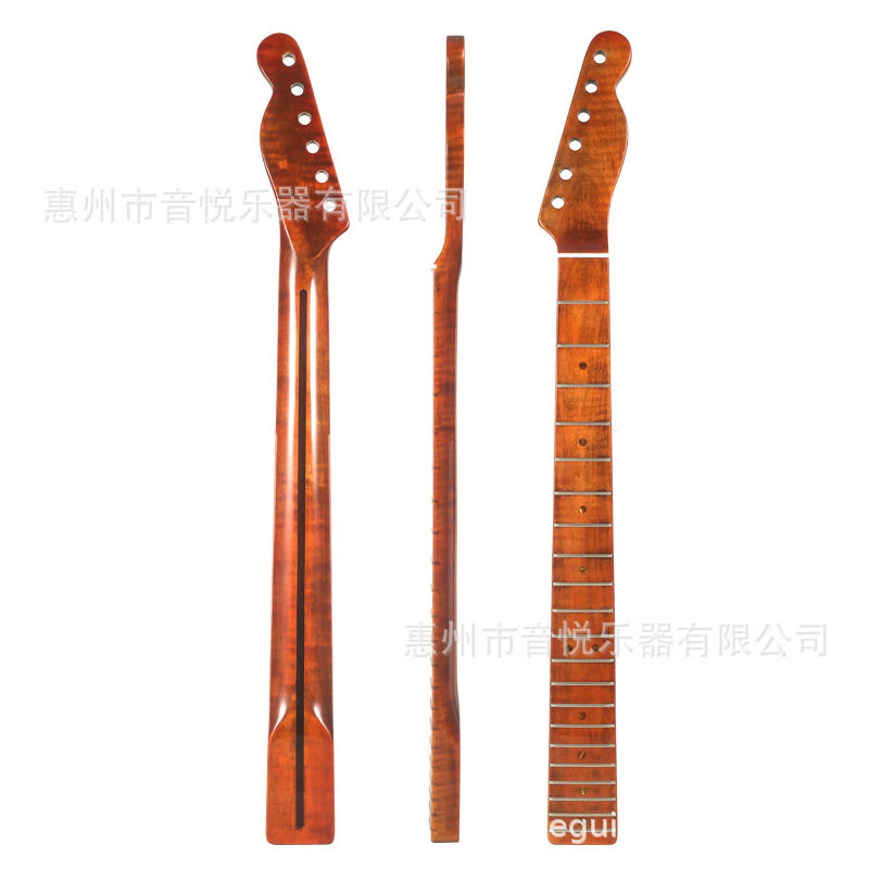 电吉他柄neck加拿虎纹大枫木吉他琴颈背中线琴头枫木封闭式21品