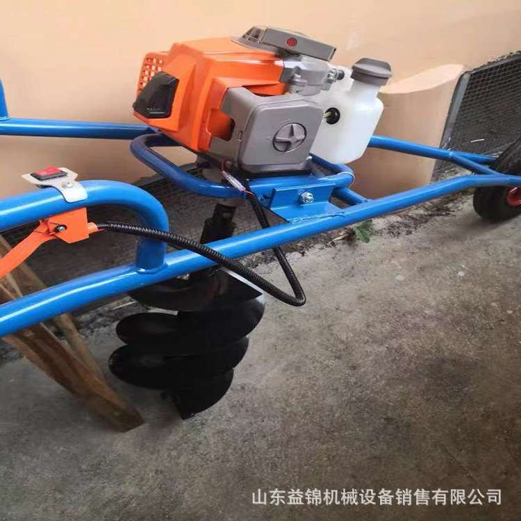 园林植树挖坑机 双轮框架打孔机 山地用挖坑机