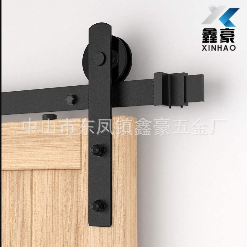 美式谷仓门轨道吊轨滑轮推拉门隐形门吊轮五金件套装平移门轨道