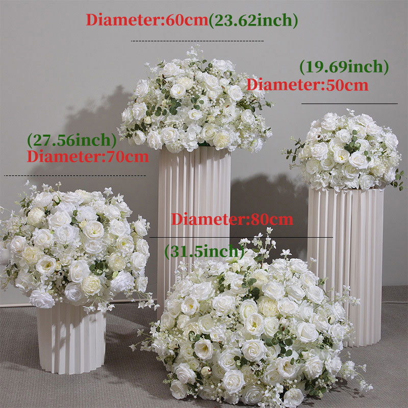 跨境爆款仿真绣球玫瑰花球婚礼餐桌摆放花求婚橱窗展厅装饰路引花