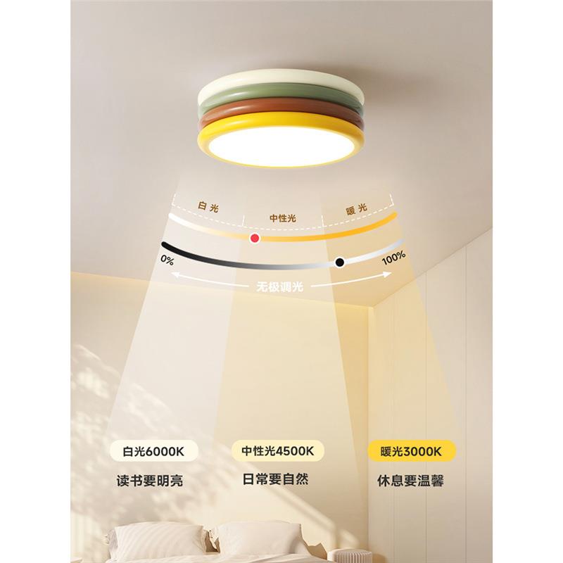 护眼儿童房灯奶油风卧室灯创意款法式主卧灯2024新款中古风吸顶灯