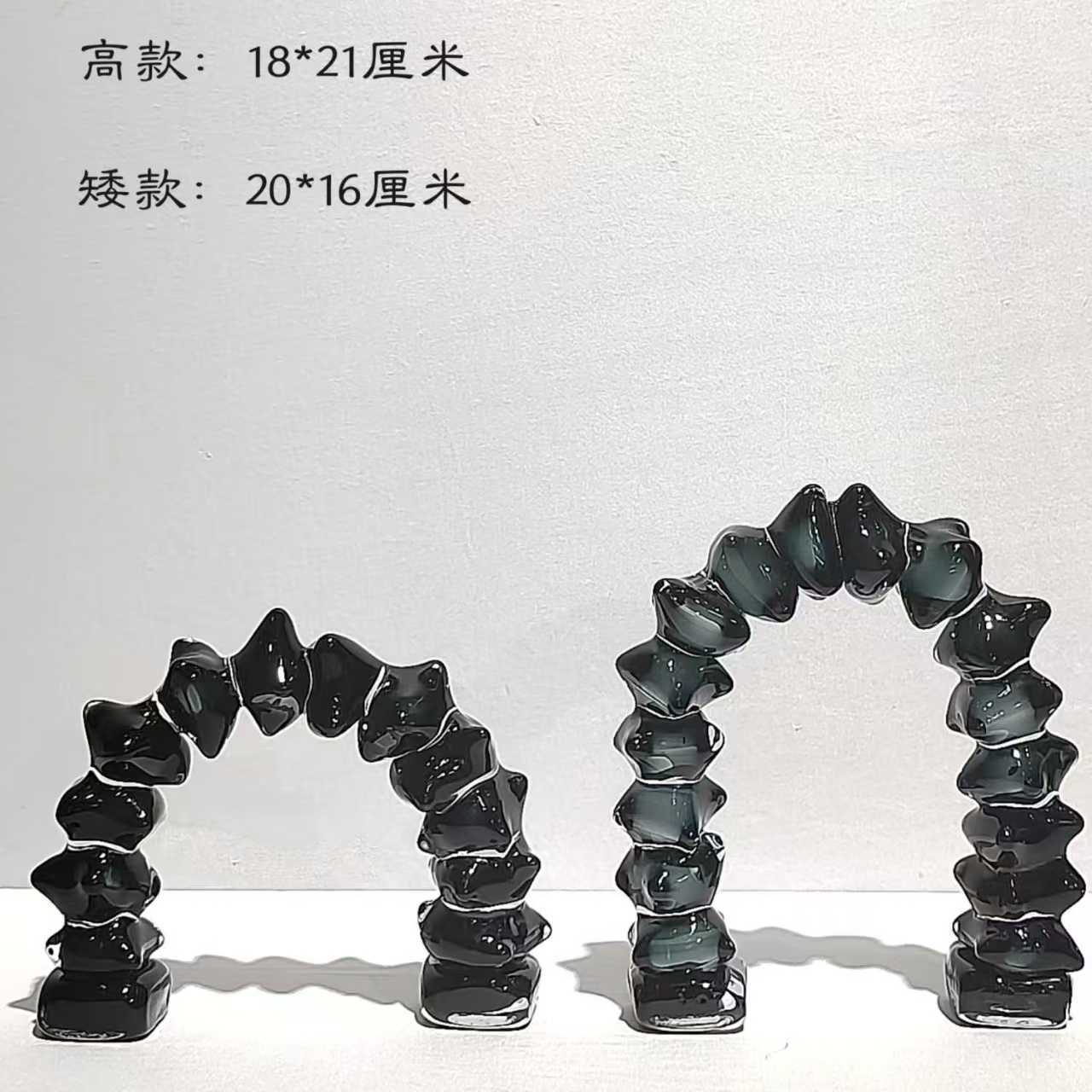 现代简约创意拱门玻璃花器摆件家居餐厅桌面装饰摆件