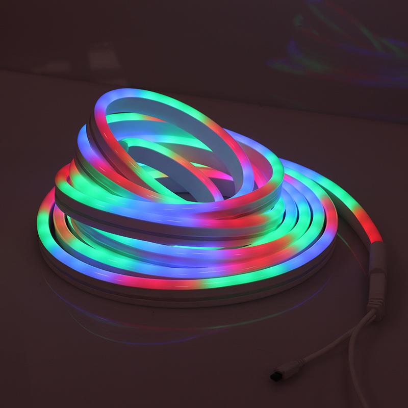 工厂12V幻彩霓虹灯带跑马灯户外广告led灯带8*18mm自带控制器
