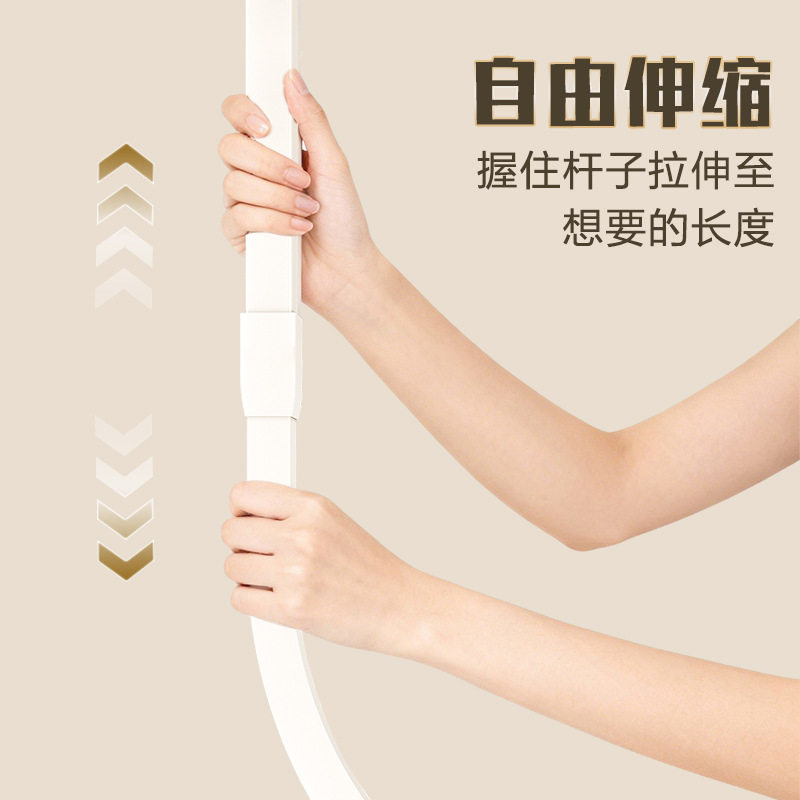 轨道窗帘滑轨弧形浴帘杆L伸缩杆卫生间挂帘杆浴室免打孔浴帘轨道