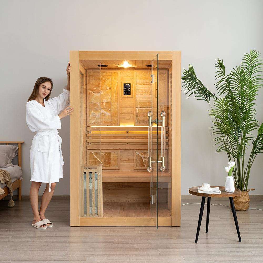 2-3人室内桑拿铁杉室内传统便携式家用蒸汽桑拿房干蒸汽