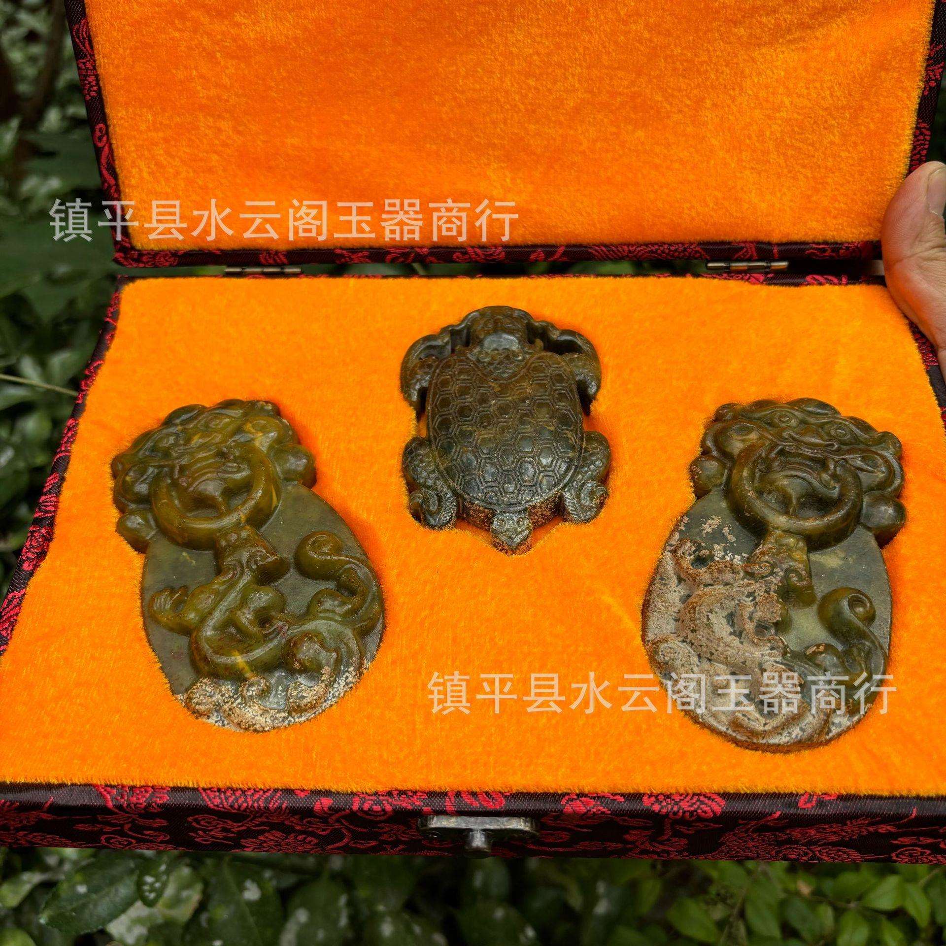 古玩老玉乌龟神龟小摆件仿古龟甲龟壳富贵吉祥手把件高古玉