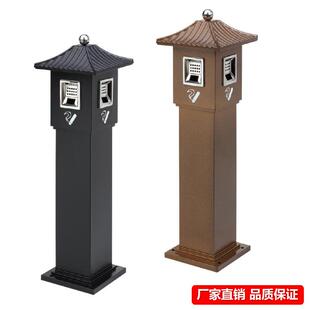 不锈钢户外立式烟蒂柱市政街道固定灭烟柱公共烟灰柱烟缸灭烟筒