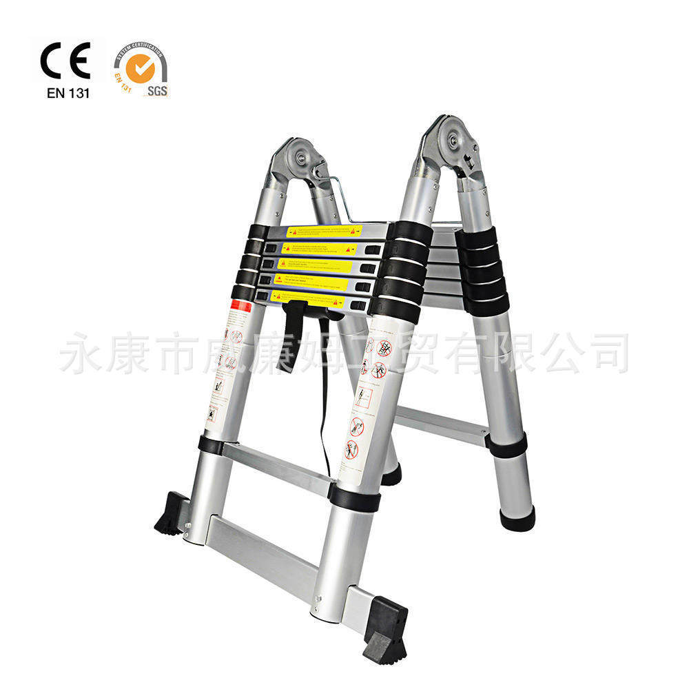 加厚铝合金人字梯伸缩多功能家用工程梯子竹节升降关节折叠爬高梯