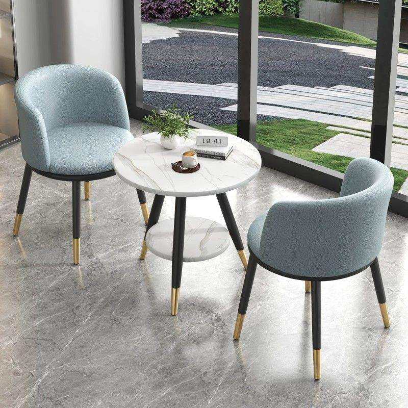 轻奢阳台三件套网红一桌两椅桌椅创意休闲桌简约接待圆桌套装组合
