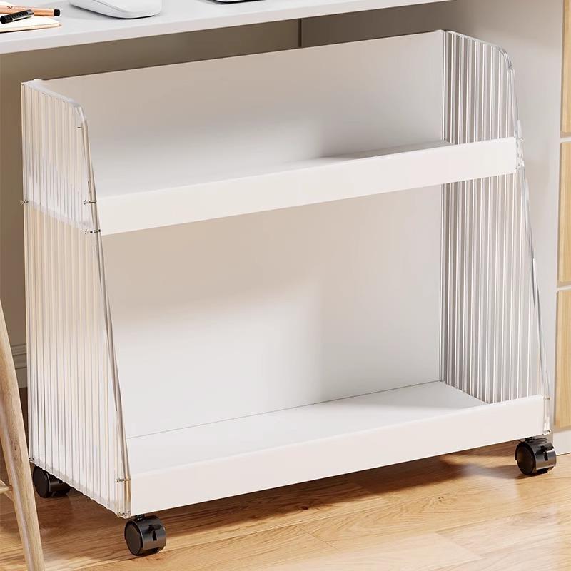 书包收纳架学生办公桌下带轮收纳箱家用可移动书包文件杂物置物架