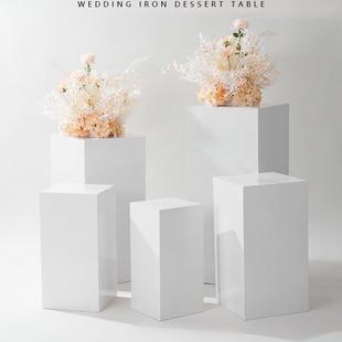 婚庆道具铁艺方柱甜品台婚礼舞台迎宾区装饰摆件橱窗派对布置