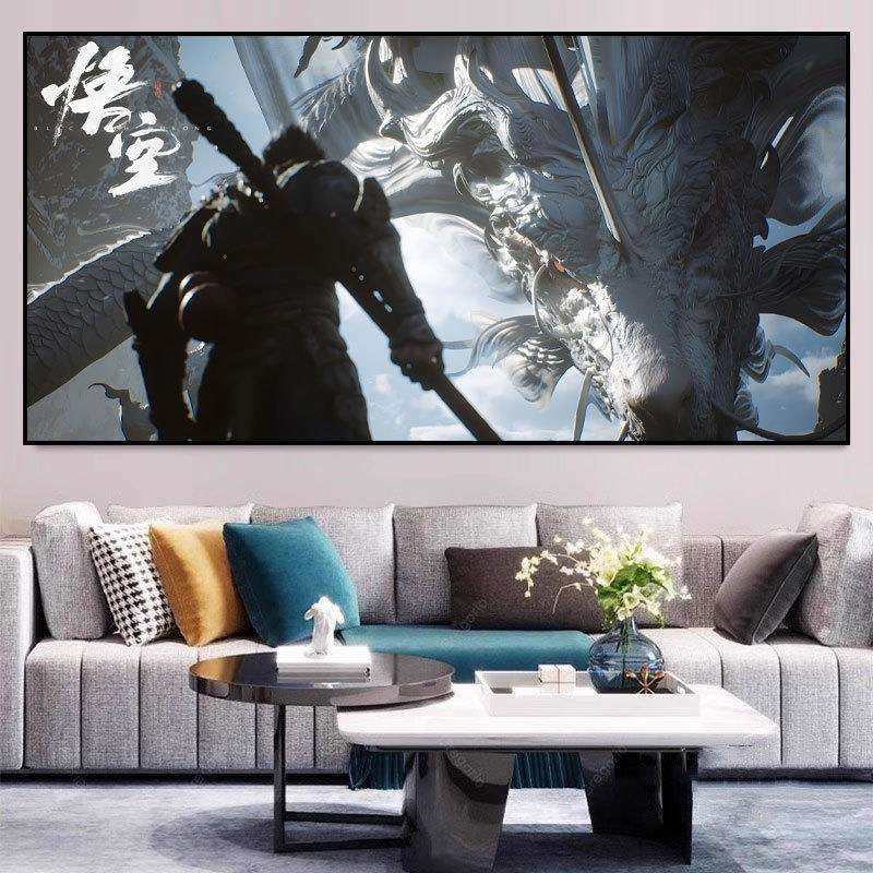 黑神话之悟空挂画孙悟空装饰画直播墙壁画个性潮流男女生卧室客厅
