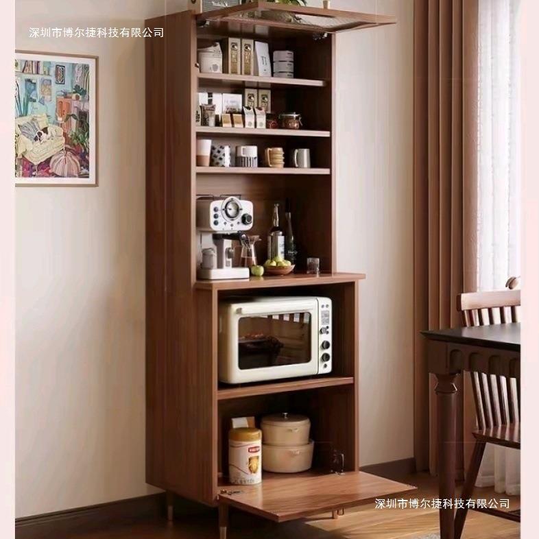 实木餐边柜厨房置物架客厅靠墙柜家用多功能收纳柜茶水柜一体餐桌