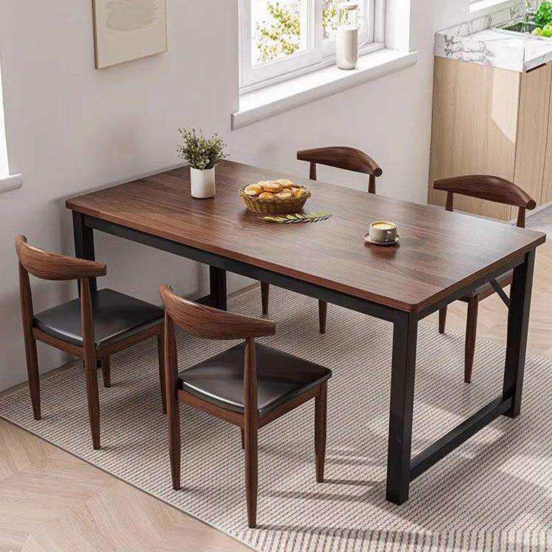 餐桌小户型家用现代简约餐桌椅休闲快餐厅桌椅组合饭桌长方形桌子