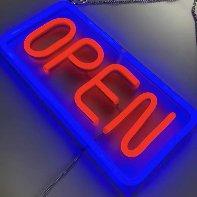 跨境柔性霓虹灯带广告牌 发光字LED霓虹灯牌open霓虹灯广告灯箱图片