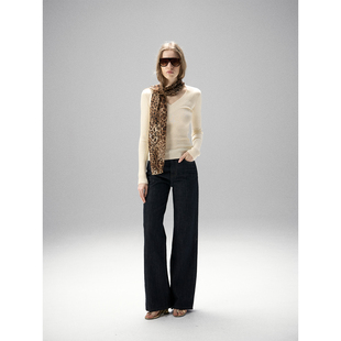 长袖 MISS 女气质修身 亲肤醋酸山羊绒混纺V领针织衫 上衣 CHANGE