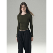 CHANGE 天丝羊毛圆领修身 长袖 MISS t恤女内搭显瘦简约打底衫 上衣