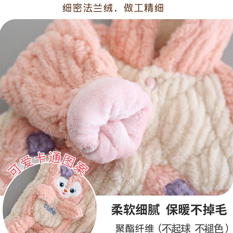 女童睡衣冬季加厚款法兰绒三层夹棉宝宝女孩加绒珊瑚绒儿童家居服