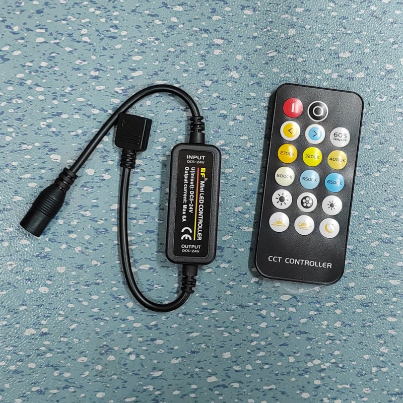COB软灯带5050贴片双色温低压灯带控制器RF17键无线遥控迷你5-24V