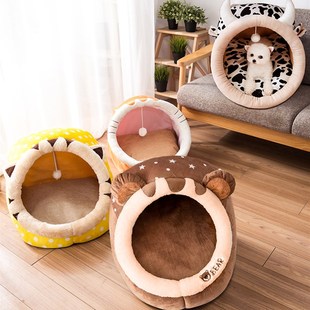 狗窝四季 泰迪小型犬床猫窝宠物用品 通用夏天凉窝夏季 可拆洗封闭式