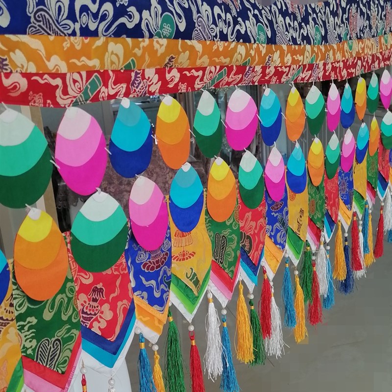 围幔挂帘摩尼宝真丝堆绣手工制作长一米的标价高60公分含穗长10厘