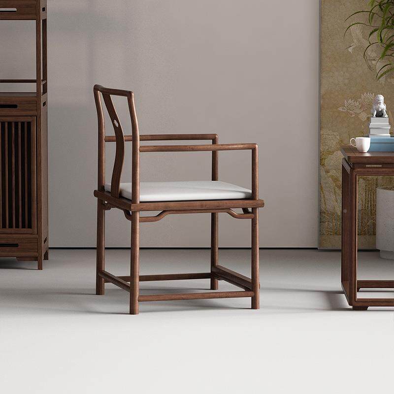 老围榆木新MIB中式椅三件套茶椅圈子实木太椅官师帽椅主人椅黑胡