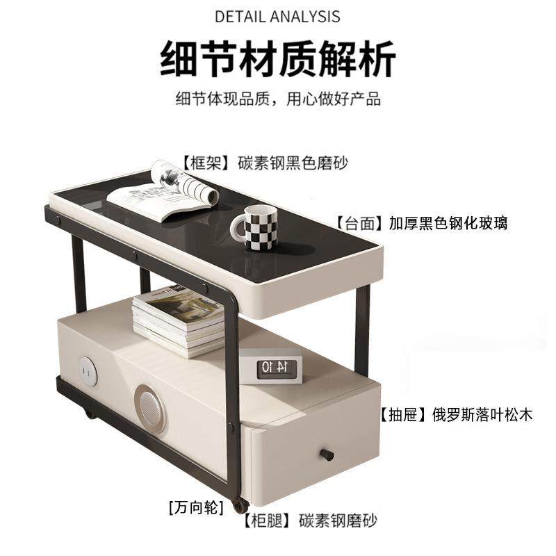 新移动边几轻客厅沙发边柜多48268功能隔断柜奢夹缝款侧柜奶油风