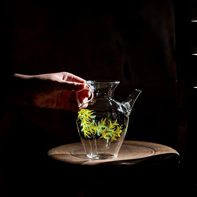 宋茶壶硼硅耐热玻璃绿仿茶壶花泡茶壶日高式茶无品牌/冷泡壶执壶