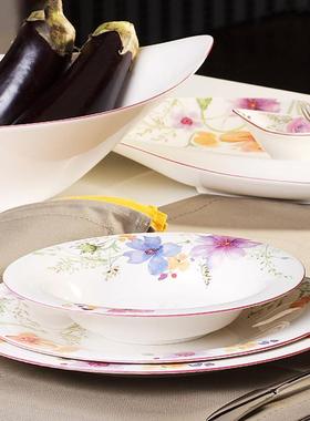 德国villroybo盘ch唯菜盘汤盘鱼米饭碗陶AKF瓷家用紫色e迷情多宝