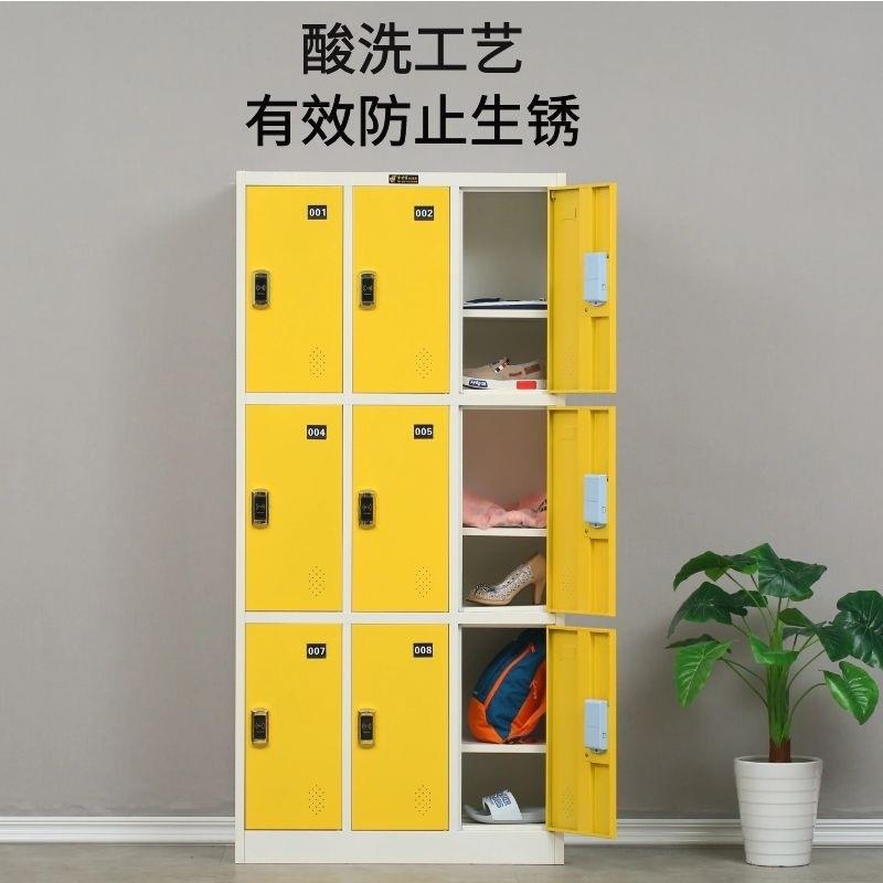 彩色员工更衣柜浴室换衣柜健身房铁皮柜感应锁钢制储物柜铁皮柜子