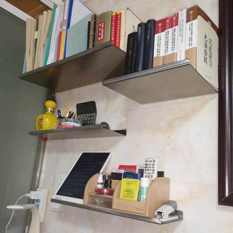 9U定制不DSR锈钢一字隔板上墙置物厨架房浴室阳台防水壁搁板书挂