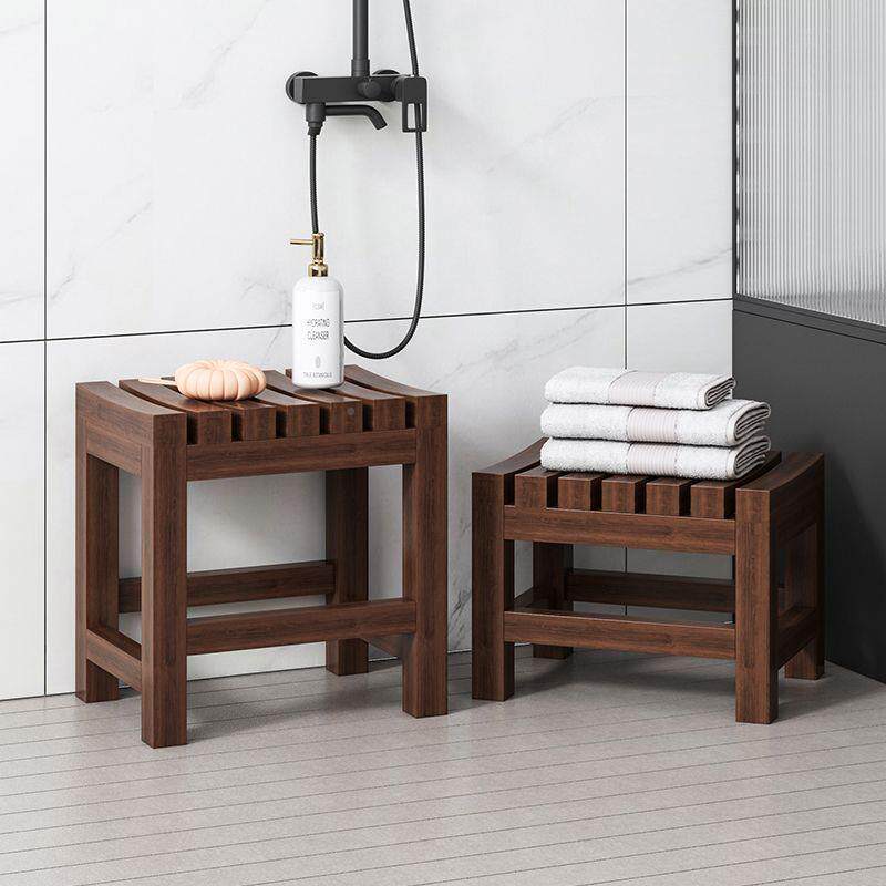 UNQ浴室洗澡凳人孕家妇防水防滑防腐实木凳子用多功浴能老淋房沐