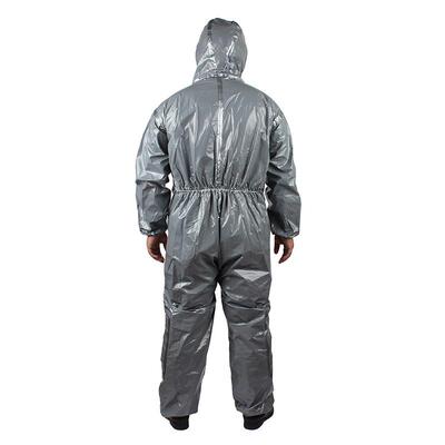 C品T凯S34DVK28麦斯3带帽连体衣工业灰色防护服防化学耐酸碱防化