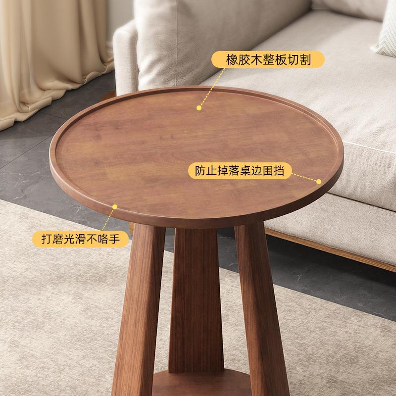 跨桌境沙厅发几小边家用客双层B小圆实木茶几可移动卧室小茶几