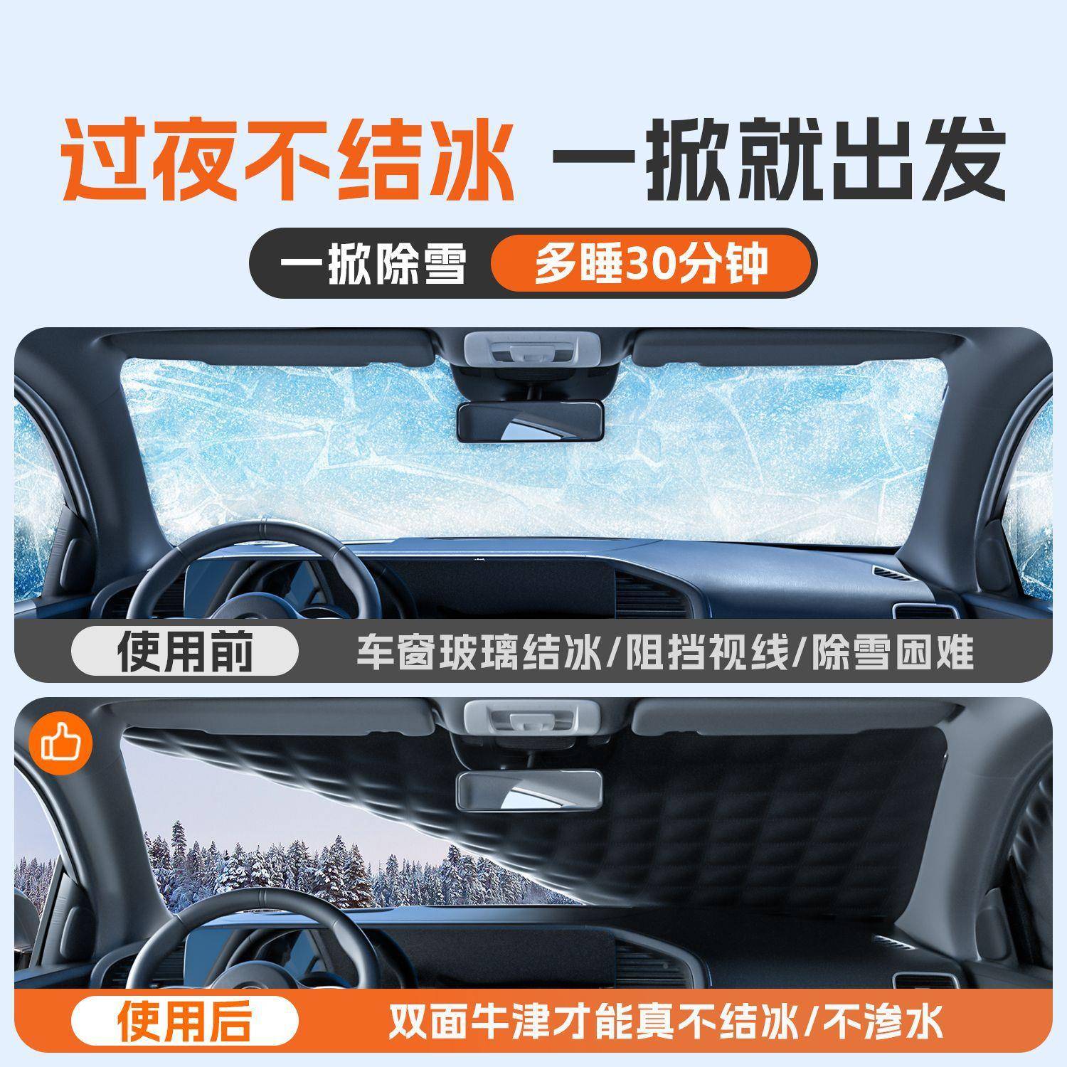 汽车遮阳前罩挡风玻璃晒隔热遮雪挡板季车夏防冬天加厚990遮光四