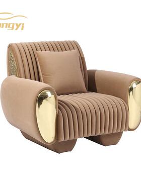 发厂家销舒适单人座客厅沙发直布休闲沙超艺纤皮高弹海绵洽谈OPV