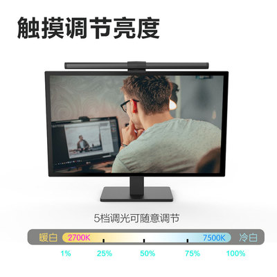爆款led双面发光显示器挂灯护眼防蓝光屏幕补光灯办公室电脑台灯
