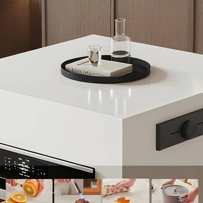 端岩板高岛台餐桌MQP柜极窄单独储物柜家用可动吧体台一厨移房延