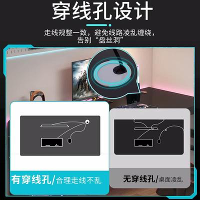 电脑桌台卧室家钢用学生学简习书桌工作台约化玻璃式电竞办公OJO