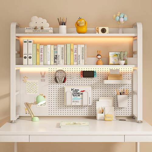 学生家用桌面置物架办公桌多层收铁艺书架电脑CPT桌上洞洞书板纳