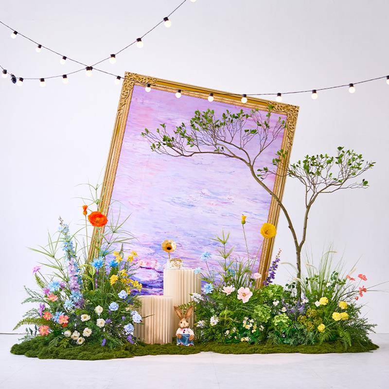 仿绿真植造景服装花店装饰TBK6A0kn布软具装设置计拍摄道室内外假