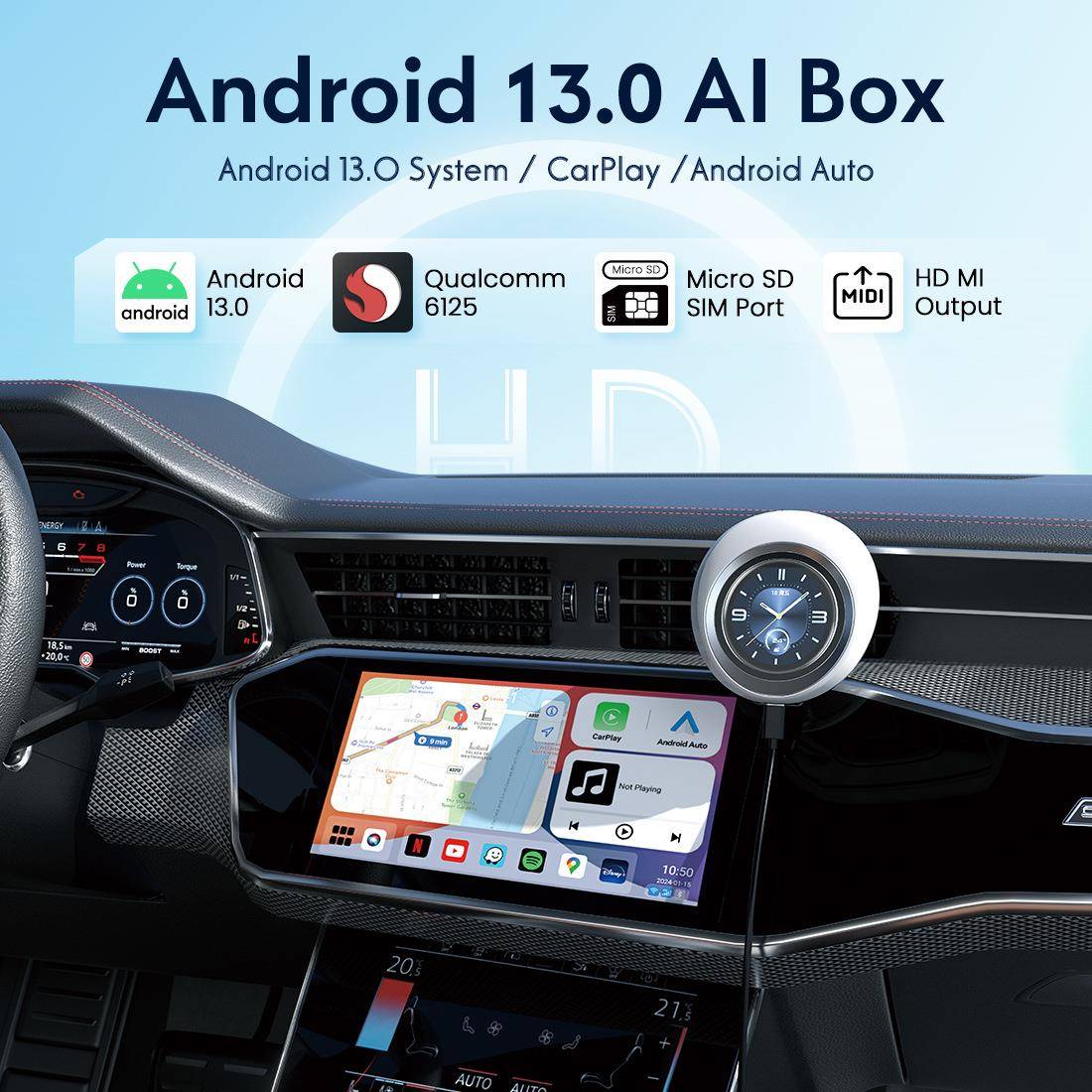 MMB原车有转线无线CaPlay+卓1WWR3系r统高通安6125八核车载视频盒